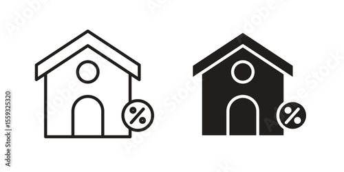 Mortgage rate icon pack. Flat Vector Icon Design Element.