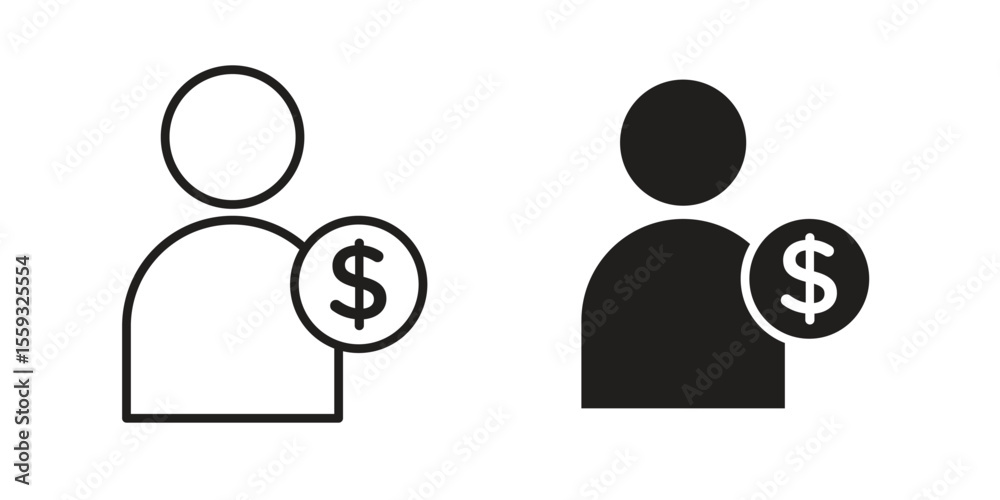 Obraz premium Personal loan icon pack. Flat Vector Icon Design Element.