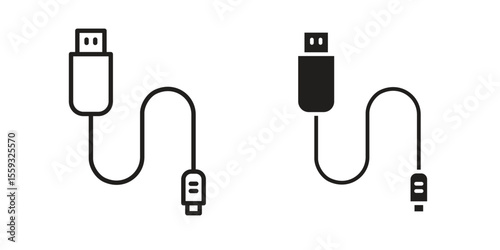 Phone cable icon pack. Flat Vector Icon Design Element.