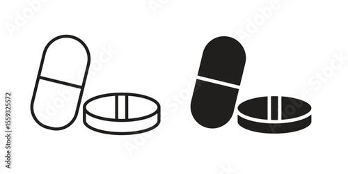 Pills icon pack. Flat Vector Icon Design Element.