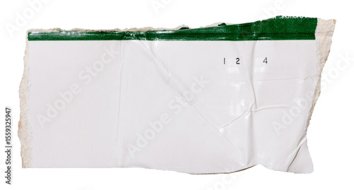 White torn piece of cardboard for food packaging, isolated blank element