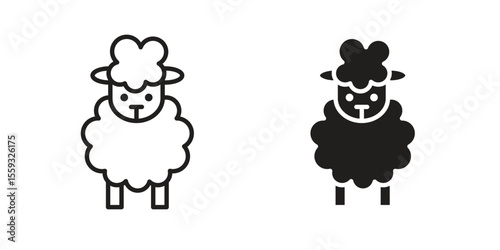 Sheep icon pack. Flat Vector Icon Design Element.
