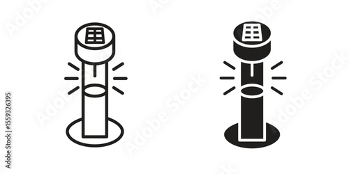 Solar Garden Light lamp icon pack. Flat Vector Icon Design Element.