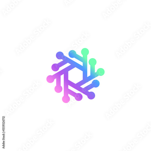 Neuron, nerve cell icon. Logo neural, science, medical, symbol, research, biotechnology, dendrite, nerves