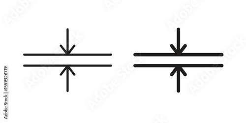 Thickness icon on white background. Vector simple illustration.