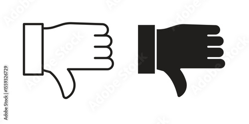 Thumb down icon pack. Flat Vector Icon Design Element.