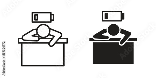 Tired person icon pack. Flat Vector Icon Design Element.