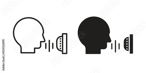 Voice control icon pack. Flat Vector Icon Design Element.