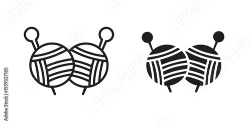 Wool ball icon pack. Flat Vector Icon Design Element.