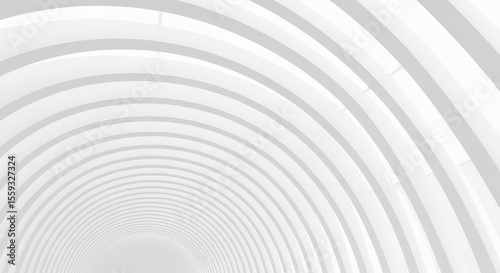 Wallpaper Mural A long white tunnel with repeating arches creates a sense of depth and modern architecture Torontodigital.ca