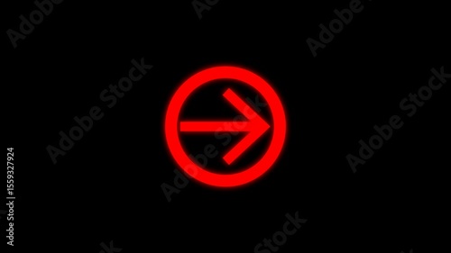 Right Direction Arrow Animation in Circle Vector Symbol for Motion, Navigation, or Forward UI