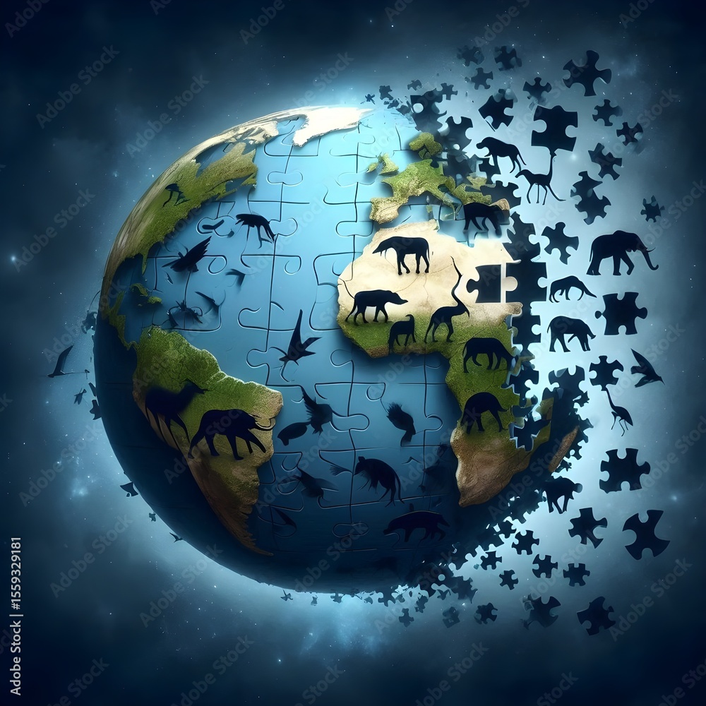 Naklejka premium A portrayal of Earth ravaged by humanity