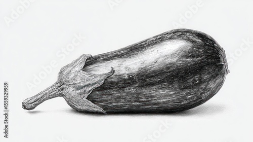Wallpaper Mural Detailed grayscale drawing of an eggplant (1) Torontodigital.ca