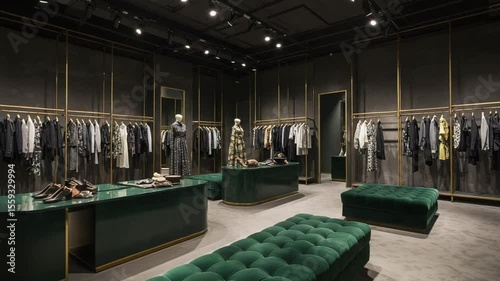 Modern clothing boutique showcasing elegant fashion styles