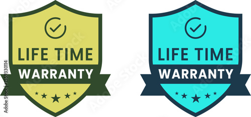 Lifetime Warranty Badge for Brochures, Posters, and Marketing Prints – Guarantee Icon,  sticker, seal, badge, icon, logo, sign flat vector illustration
