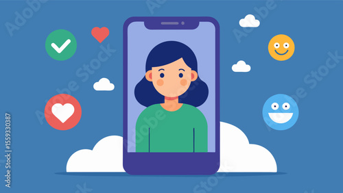 An app that allows individuals with mental health conditions to track their moods and receive support from a the or counselor.. Vector illustration