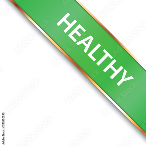 HEALTHY – vector green corner banner