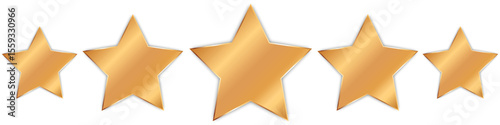 golden vector star for customer product rating banners on white background	