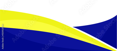 Blue Yellow Header Footer Banner. Business Frame Border Abstract Transparent. Vector Design