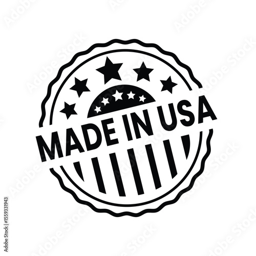 made in USA stamp label, made in America badge, USA origin product label, American made stamp, editable made in USA label