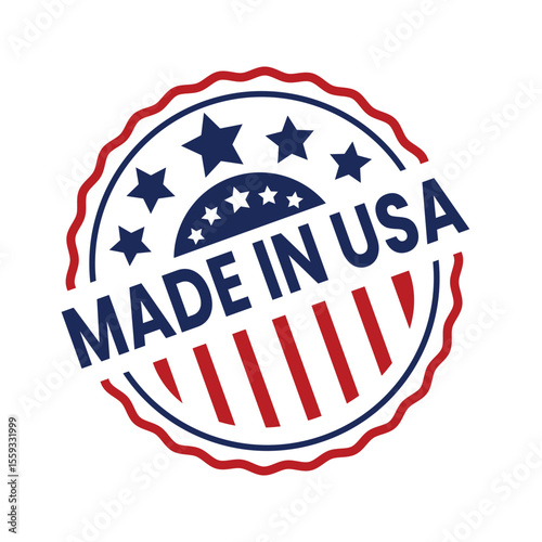 made in USA stamp label, made in America badge, USA origin product label, American made stamp, editable made in USA label