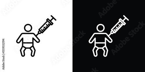 Baby Vaccination icon in trendy stroke thin linear style.