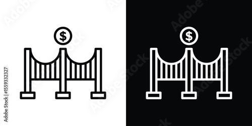 Bridging loan icon in trendy stroke thin linear style.