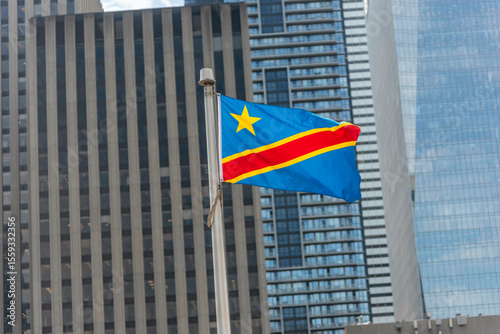 Canvas Print The Democratic Republic of the Congo flag at Toronto City Hall's Nathan Phillips Square