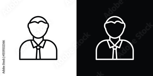 Businessman icon in trendy stroke thin linear style.