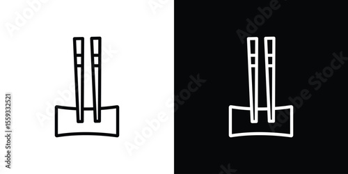 Chopsticks icon in trendy stroke thin linear style.
