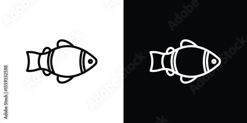 Clown fish icon in trendy stroke thin linear style.