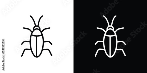 Cockroach icon in trendy stroke thin linear style.