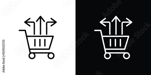 Cross sell icon in trendy stroke thin linear style.