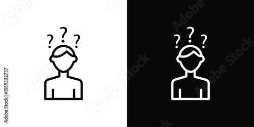 Curious human icon in trendy stroke thin linear style.