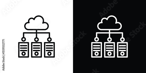 Data center icon in trendy stroke thin linear style.