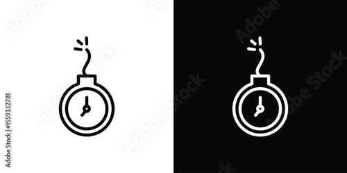 Deadline icon in trendy stroke thin linear style.