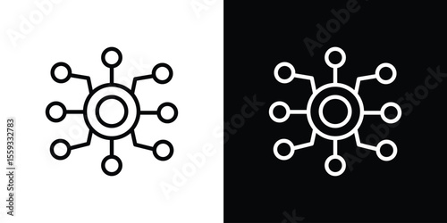 Decentralized icon in trendy stroke thin linear style.