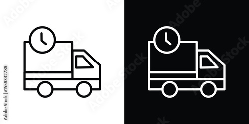Delivery delay icon in trendy stroke thin linear style.