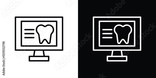 Dental X ray icon in trendy stroke thin linear style.