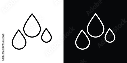 Drop icon in trendy stroke thin linear style.