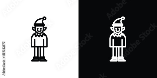 Elf icon in trendy stroke thin linear style.