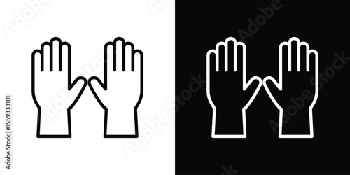Gloves icon in trendy stroke thin linear style.