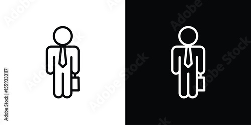 Going to work icon in trendy stroke thin linear style.