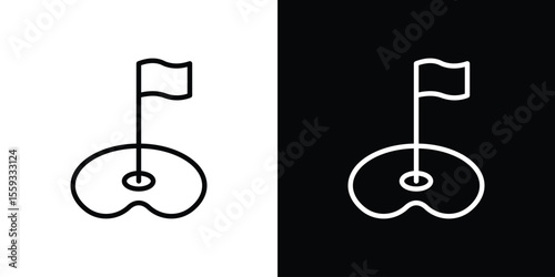 Golf yard icon in trendy stroke thin linear style.