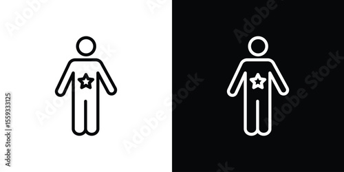 Good human icon in trendy stroke thin linear style.