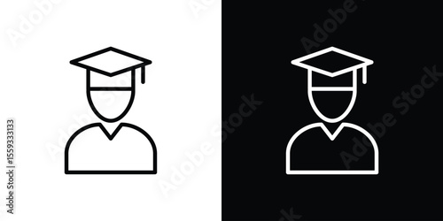 Graduated icon in trendy stroke thin linear style.