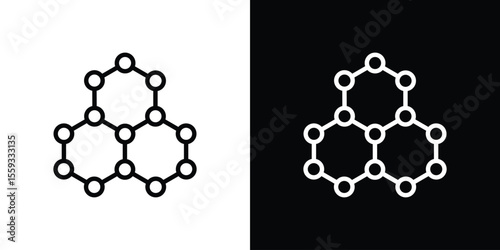 Graphene icon in trendy stroke thin linear style.