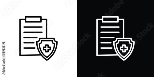 Health insurance icon in trendy stroke thin linear style.