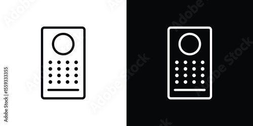 Intercom icon in trendy stroke thin linear style.