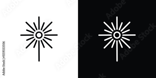 Laser beam icon in trendy stroke thin linear style.